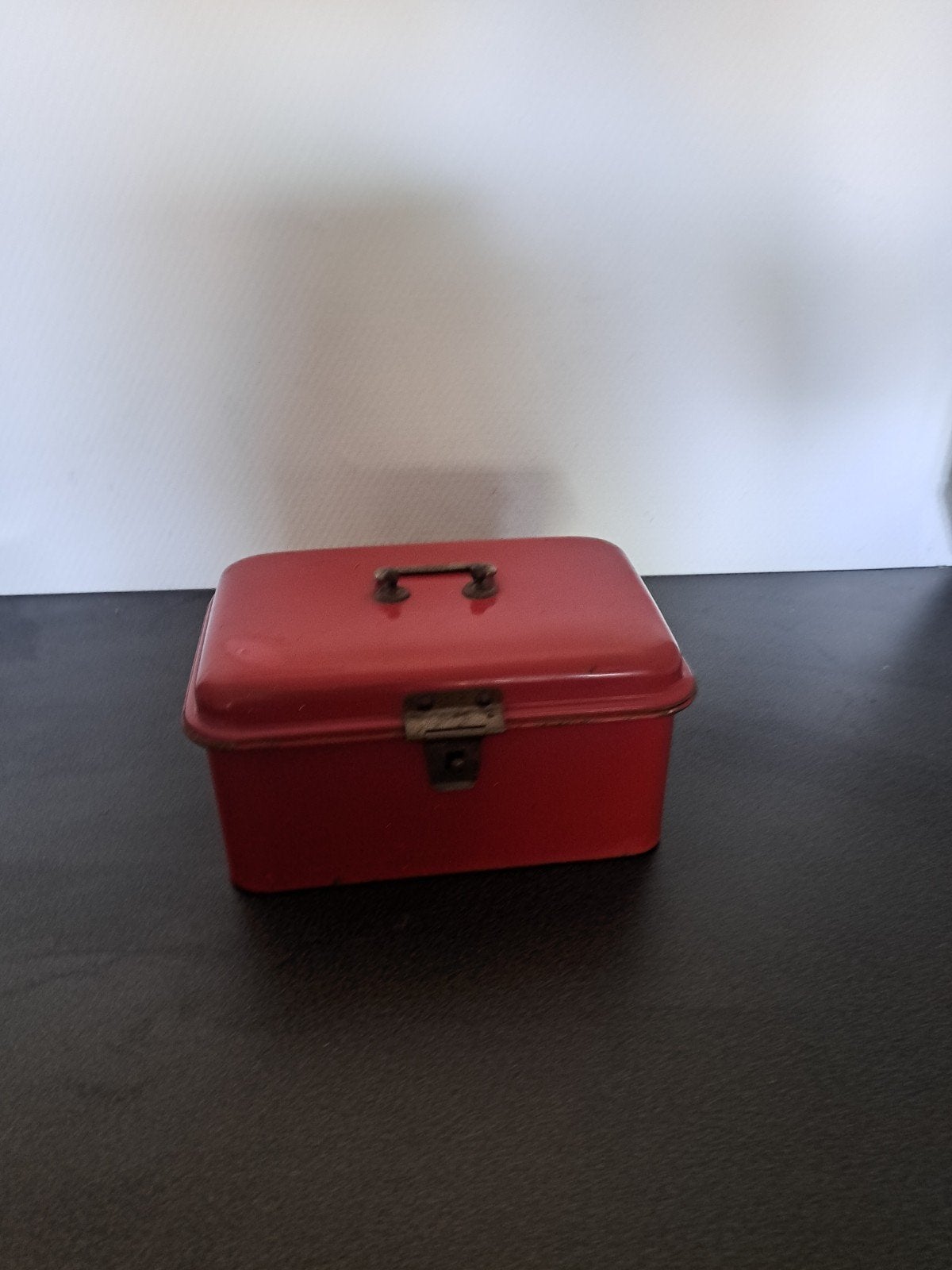 Vintage rood emaille trommel, Ophalen of Verzenden