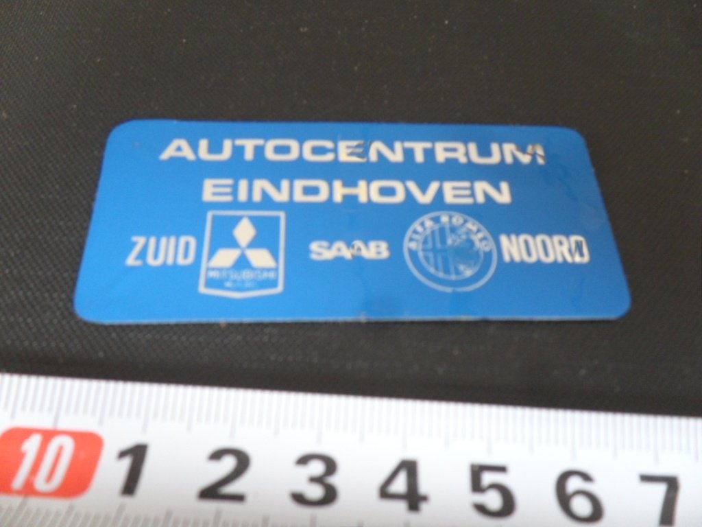 sticker folie ehv AUTOCENTRUM EINDHOVEN mitsubishi saab alfa, Verzamelen, Ophalen of Verzenden, Zo goed als nieuw