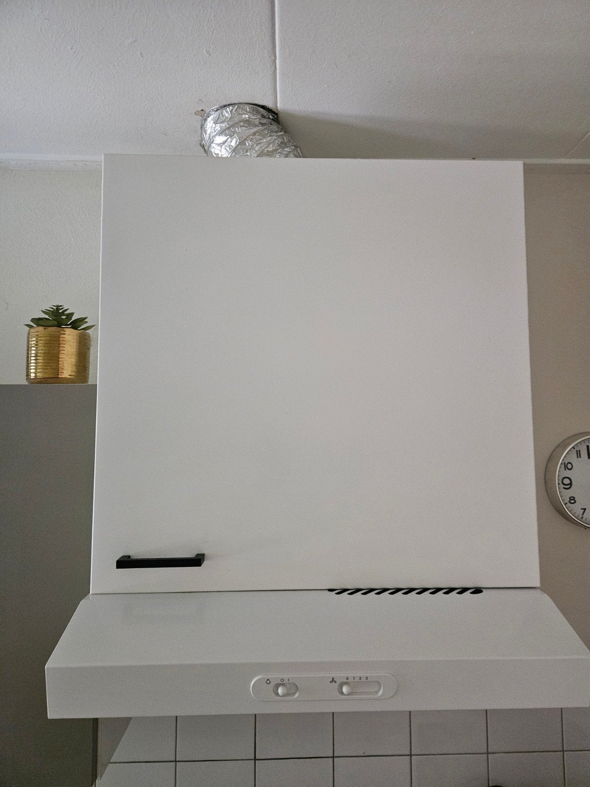 IKEA Afzuigkap met kastje - Wit, Gebruikt, Minder dan 200 m³ per uur, Onderbouw afzuigkap, Ophalen of Verzenden