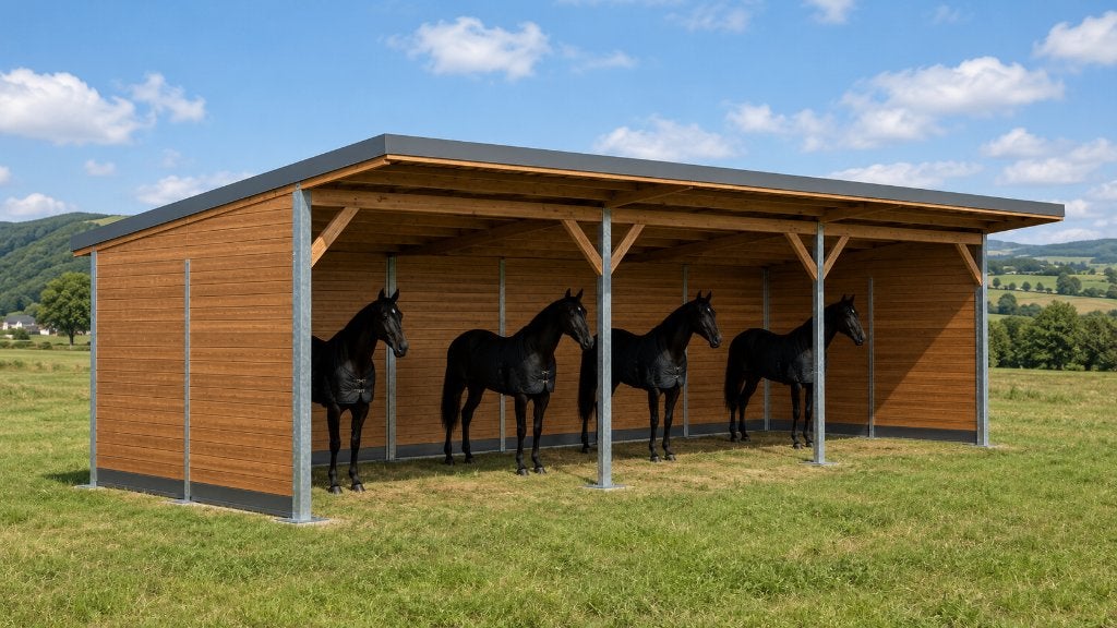 Weidehut & Loopstal voor paarden | Openstal - Schuilplaats, Weidegang