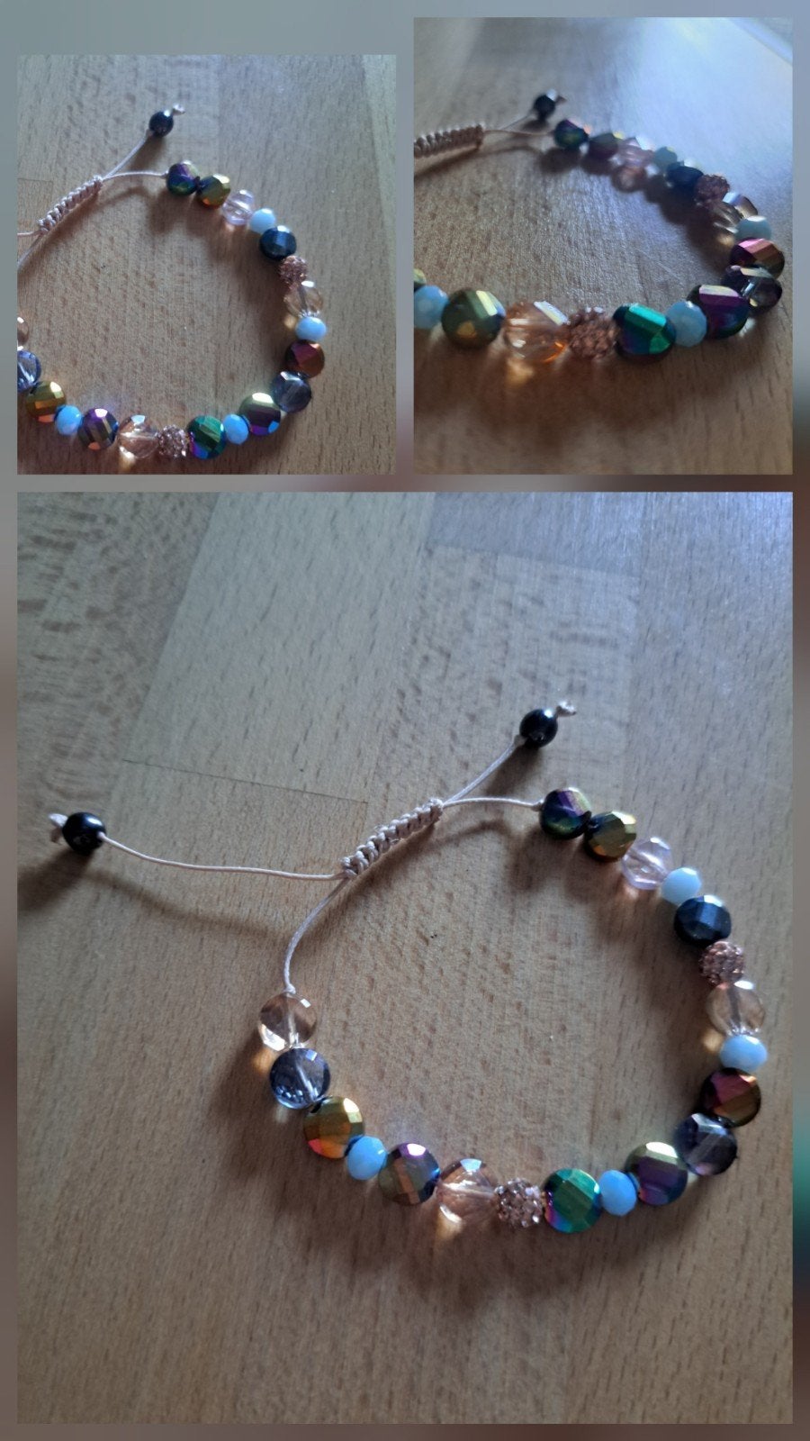 Fantastische glazen facet geslepen kralen armband, Overige materialen, Overige kleuren, Ophalen of Verzenden, Zo goed als nieuw
