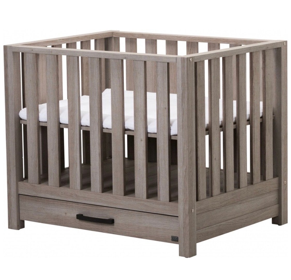 Babybox TWF Jasper met lade - Grijs, Ophalen, Gebruikt, Vierkant, In hoogte verstelbaar