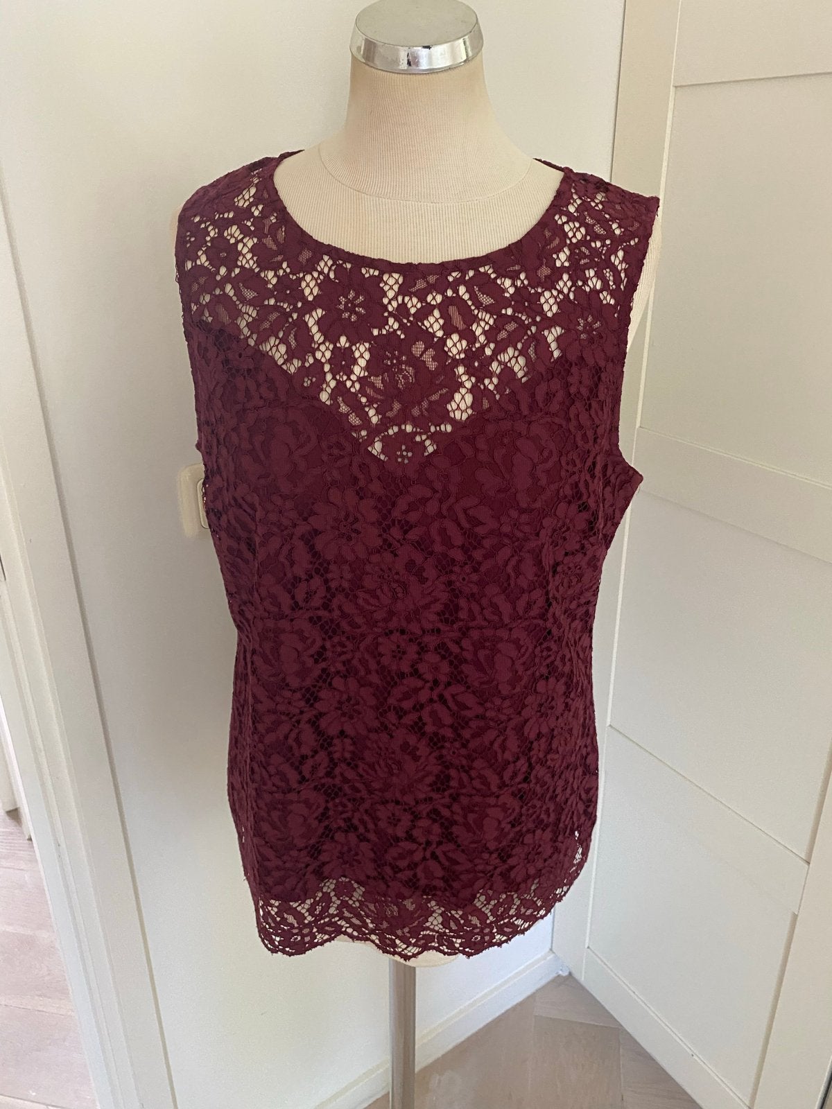 Sissy-Boy Kanten Top Maat L - Bordeauxrood, Kleding | Dames, Maat 42/44 (L), Ophalen of Verzenden, Zo goed als nieuw, Zonder mouw