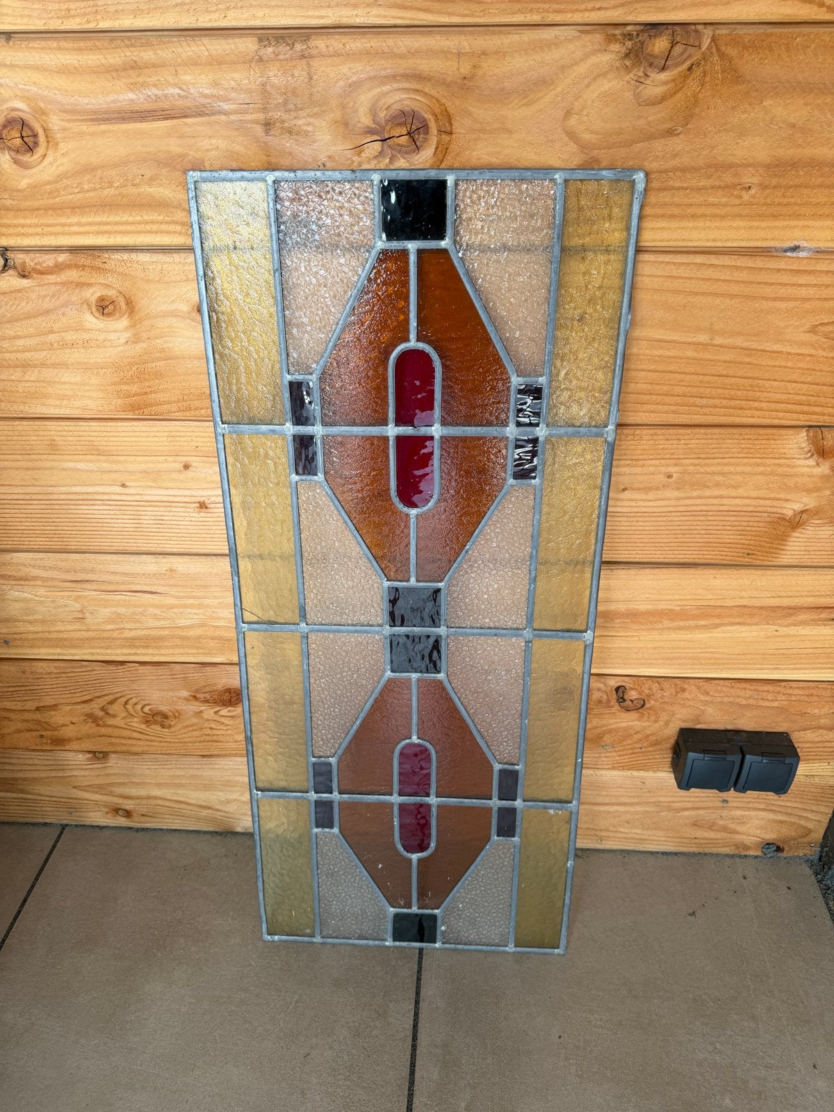Prachtig glas in lood raam - Uniek design, Ophalen, Gebruikt, Minder dan 80 cm, Glas in lood