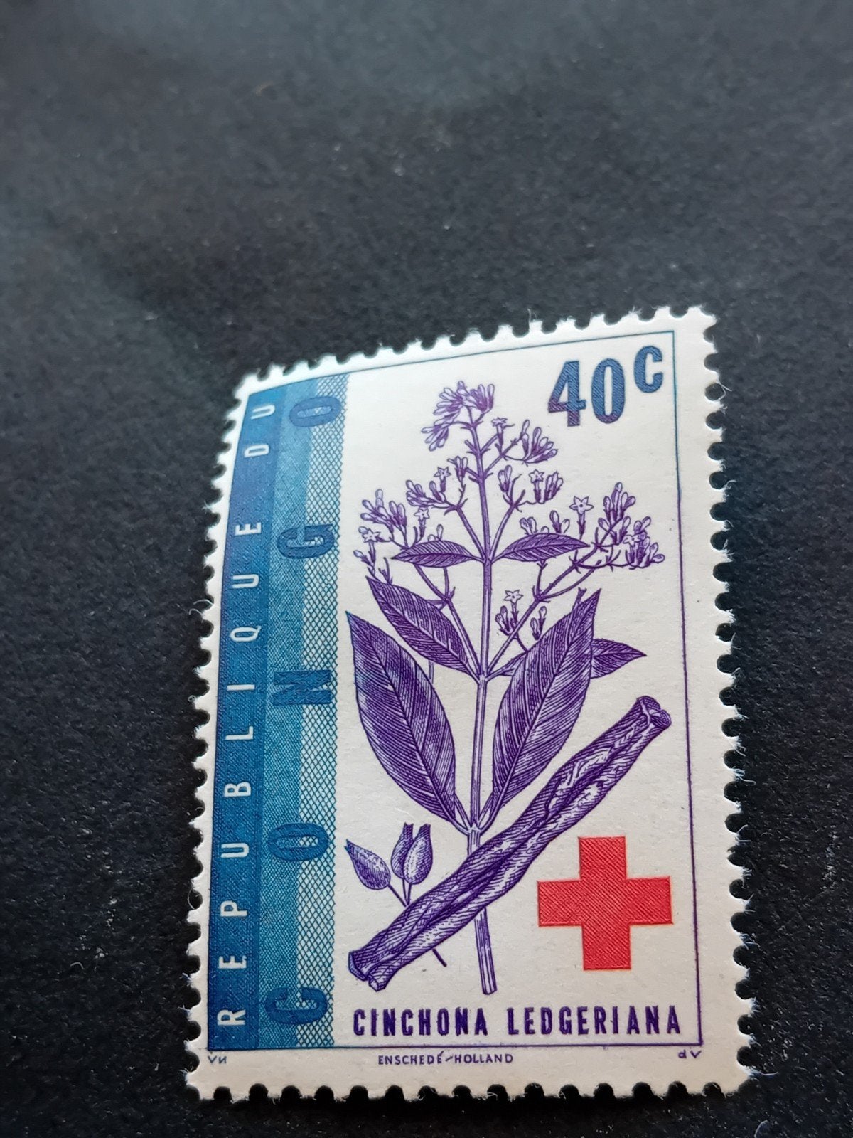 Congo postzegel 40c Cinchona Ledgeriana, Ophalen of Verzenden, Overige landen