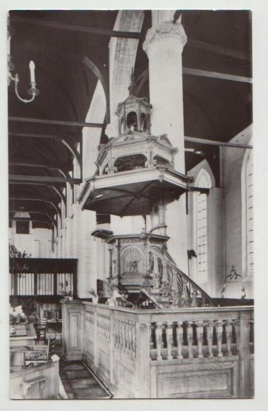 K361 Ongelopen ansichtkaart predikstoel westerkerk enkhuizen, Verzenden, 1960 tot 1980, Ongelopen, Noord-Holland