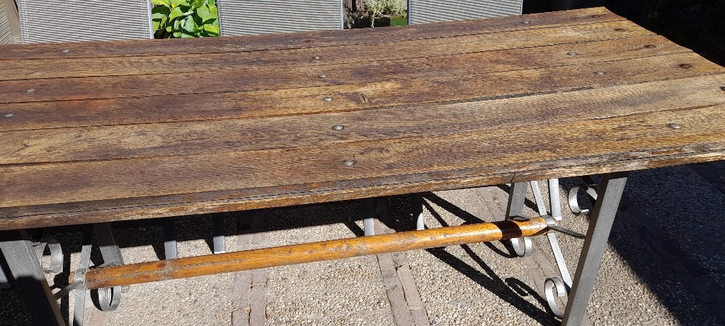 terrastafel, Tuin en Terras, Ophalen, Gebruikt, Rechthoekig, Hout