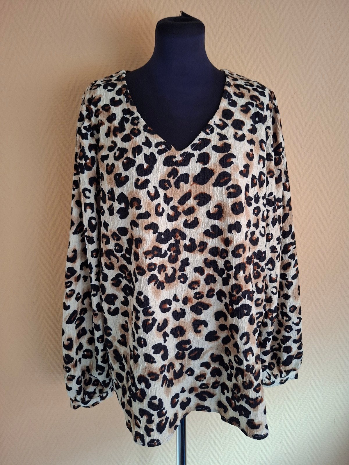 Prachtige Panterprint Blouse van Norah! Maat 42, Bruin, Maat 46/48 (XL) of groter, Ophalen of Verzenden, Zo goed als nieuw
