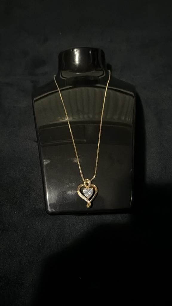 Harten ketting van stainless steel goudgekleurd, Ophalen of Verzenden, Goud, Overige materialen