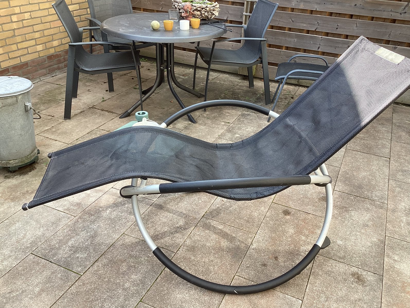 Leco schommel- ligstoel voor in de tuin, Tuin en Terras, Ophalen, Gebruikt, Inklapbaar