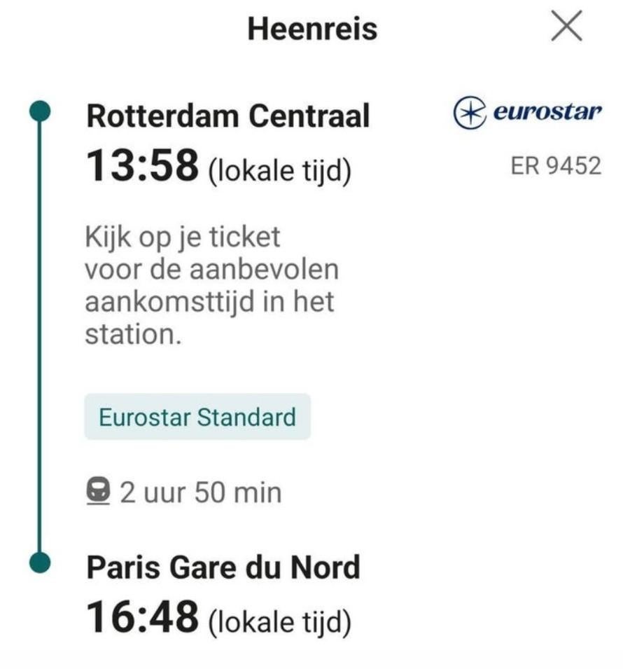 14mei 13:58 Rdam NS International Eurostars Brussel Parijs, Eén persoon
