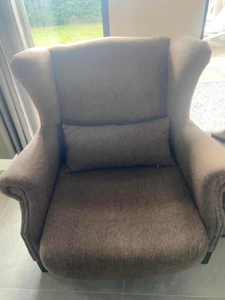 Fauteuil bruin 103/112 zutvlak 79, Huis en Inrichting, Gebruikt, Barok, 75 tot 100 cm, Ophalen of Verzenden