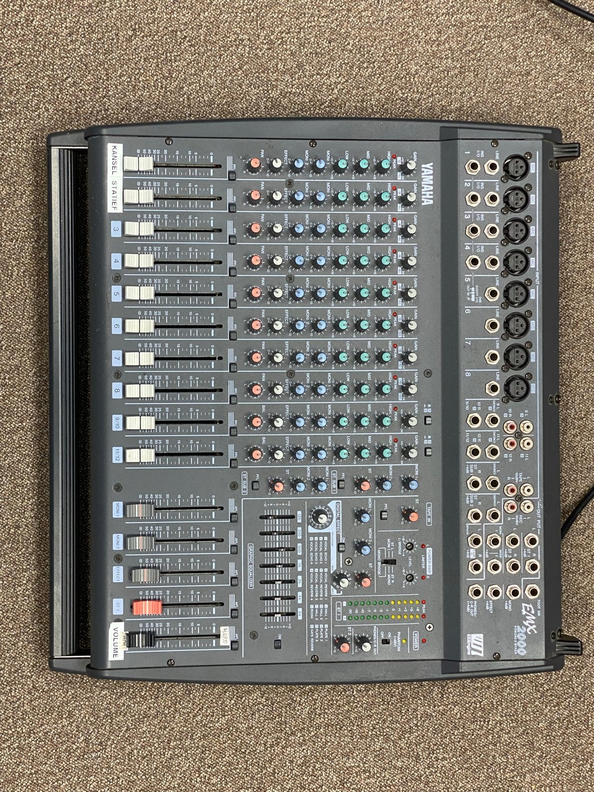 Yamaha EMX2000 Powermixer - 12 kanalen, Ophalen, Gebruikt, 10 tot 20 kanalen, Microfooningang