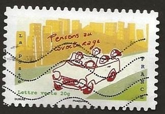 Frankrijk 389, auto, Verzenden, Gestempeld