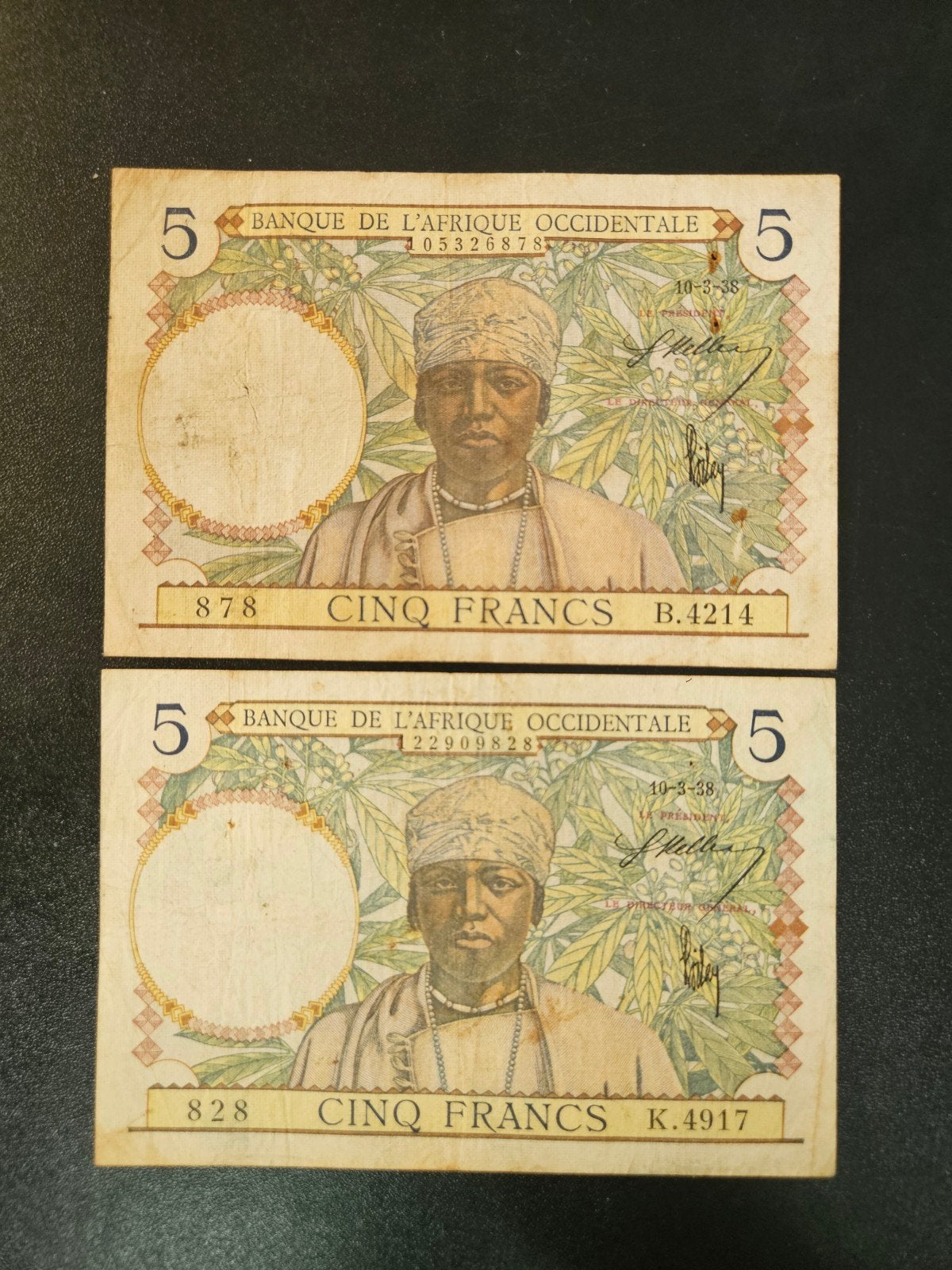 Frans West Afrika pick 21 1938      2      per stuk, Postzegels en Munten, Bankbiljetten | Afrika, Ophalen of Verzenden, Overige landen