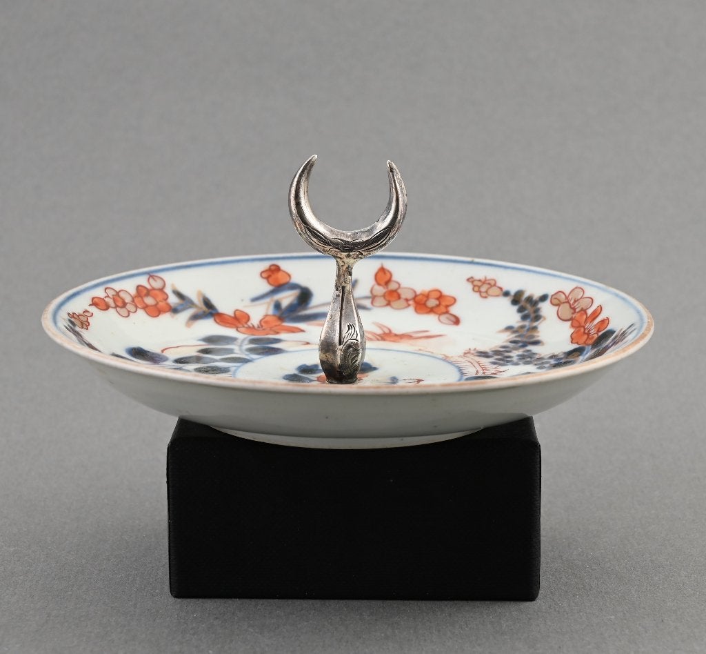 Ringenbakje van antiek Japans Imari bordje, + zilveren opzet, Verzenden