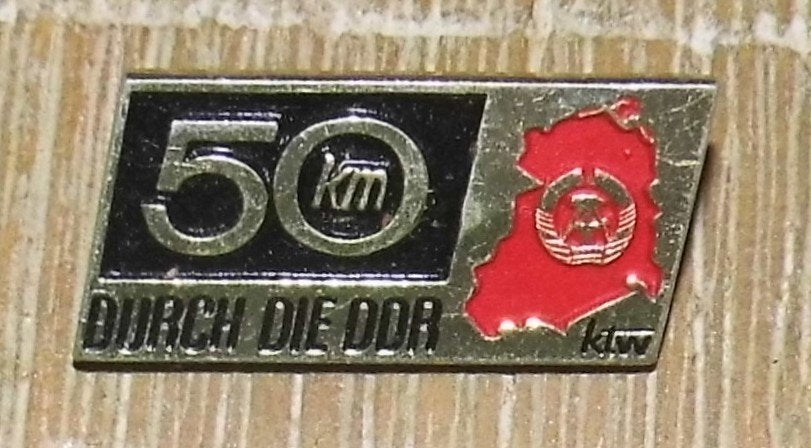 Speld DDR (Oost-Duitsland) - 50 km durch die DDR, Verzamelen, Verzenden, Gebruikt, Stad of Land, Speldje of Pin