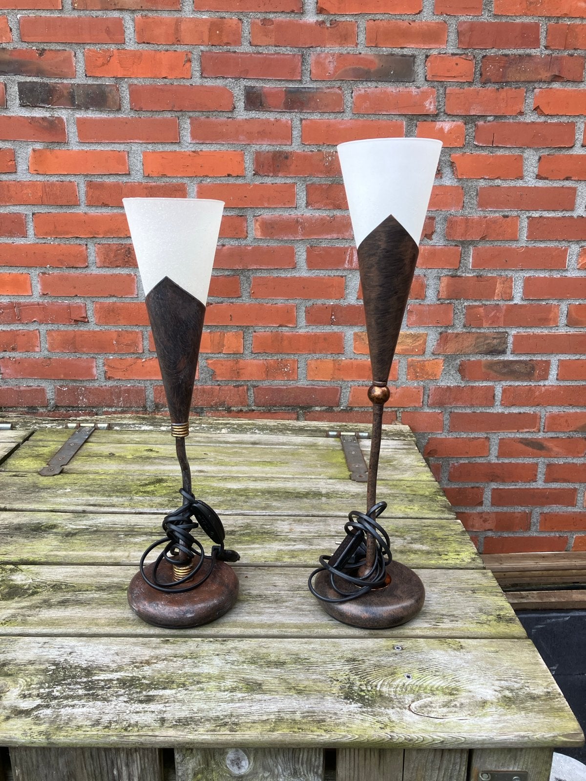 Set van 2 decoratieve tafellampen - Vintage stijl, Overige merken, Gebruikt, Bruin, Vintage