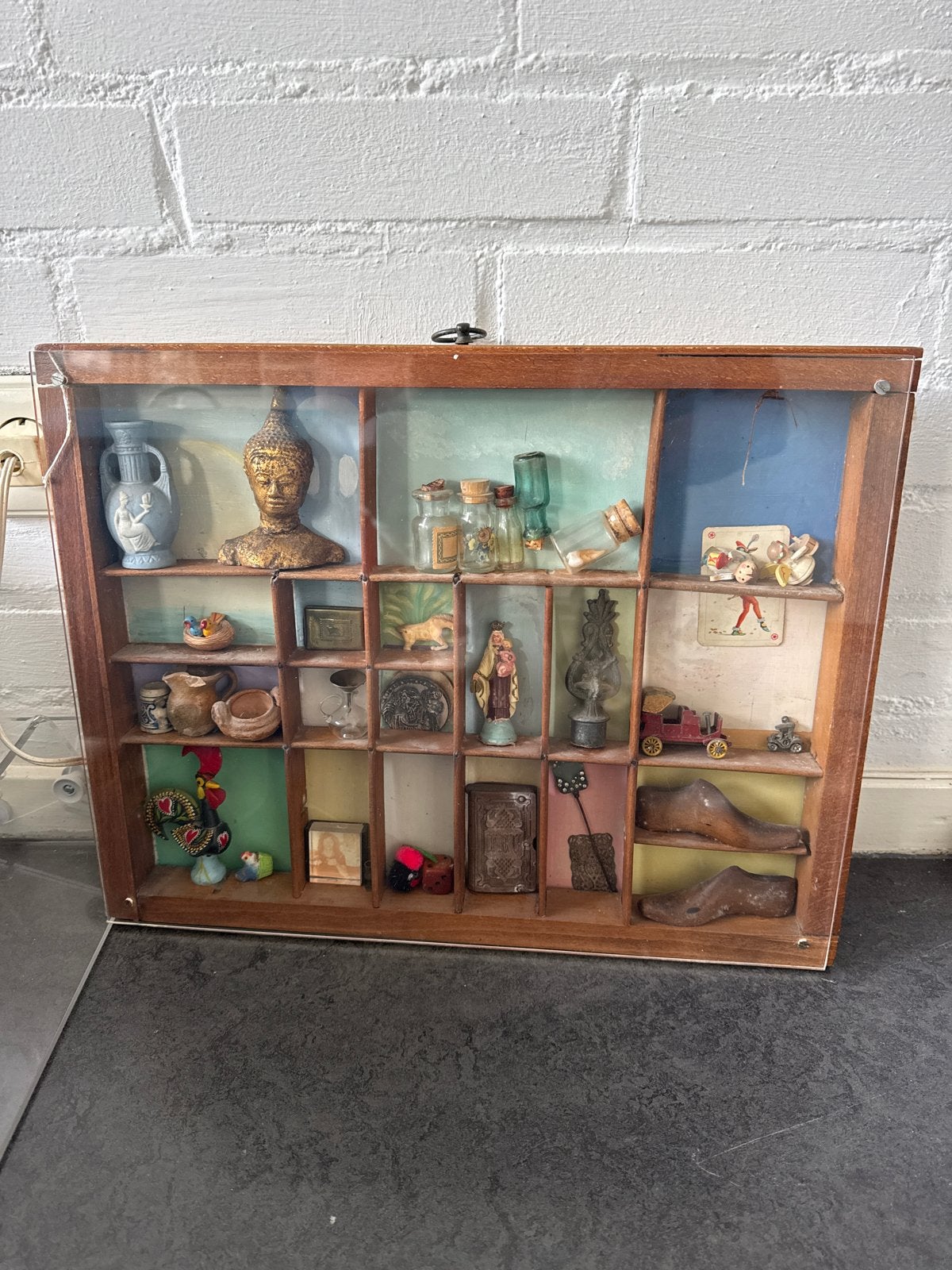 Vintage Letterbak / Vitrinekastje - 40 cm breed, Verzamelen, Overige Verzamelen, Gebruikt, Ophalen of Verzenden