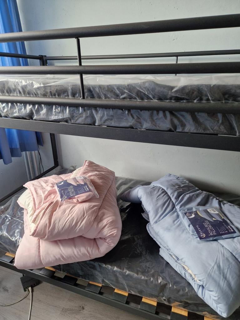 Stapelbed met toebehoren, Huis en Inrichting, Slaapkamer | Stapelbedden en Hoogslapers, Ophalen, 90 cm, 160 tot 180 cm, Tweepersoons