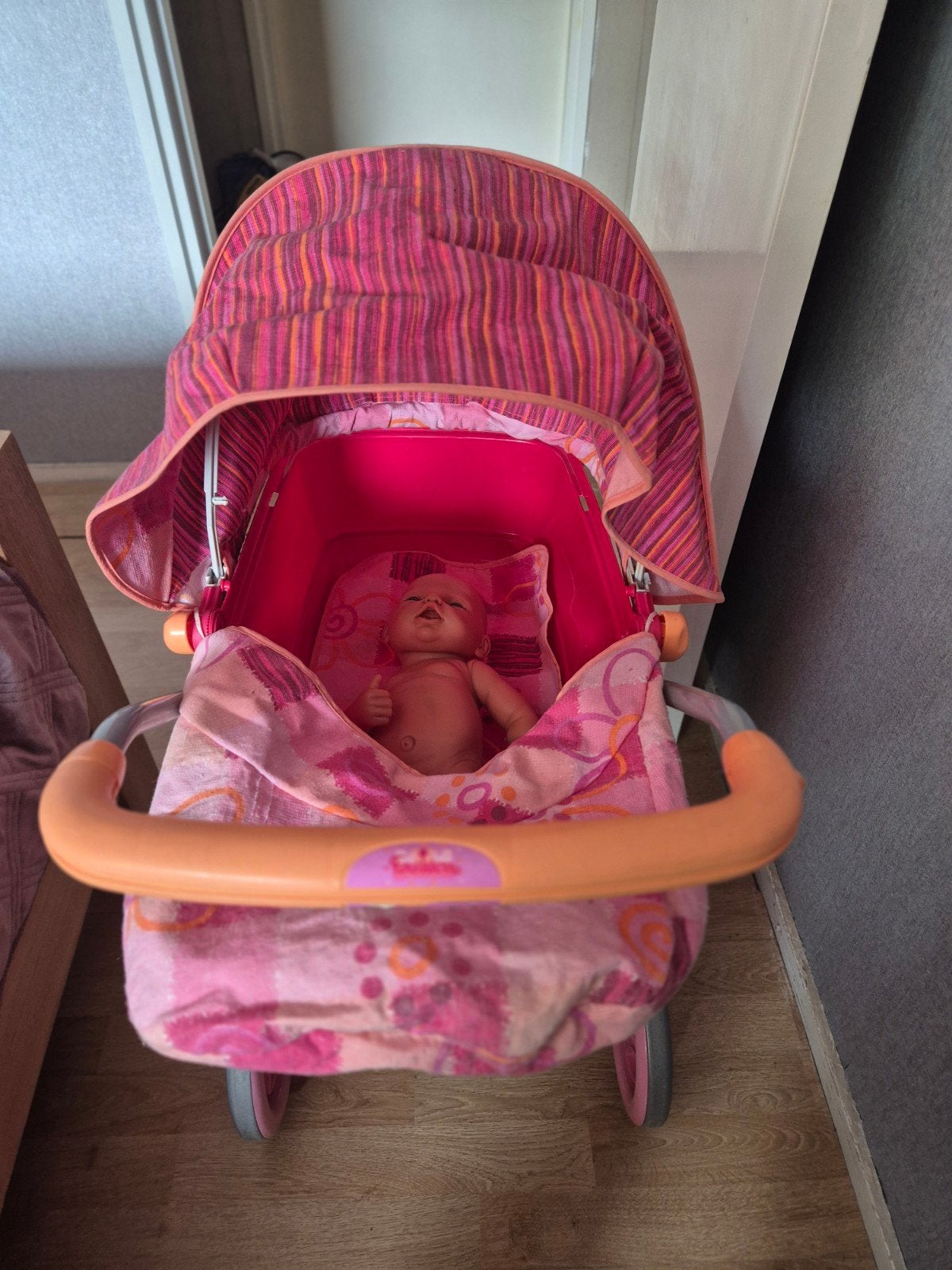 Poppenwagen/buggy met jongens pop, Ophalen, Gebruikt, Babypop