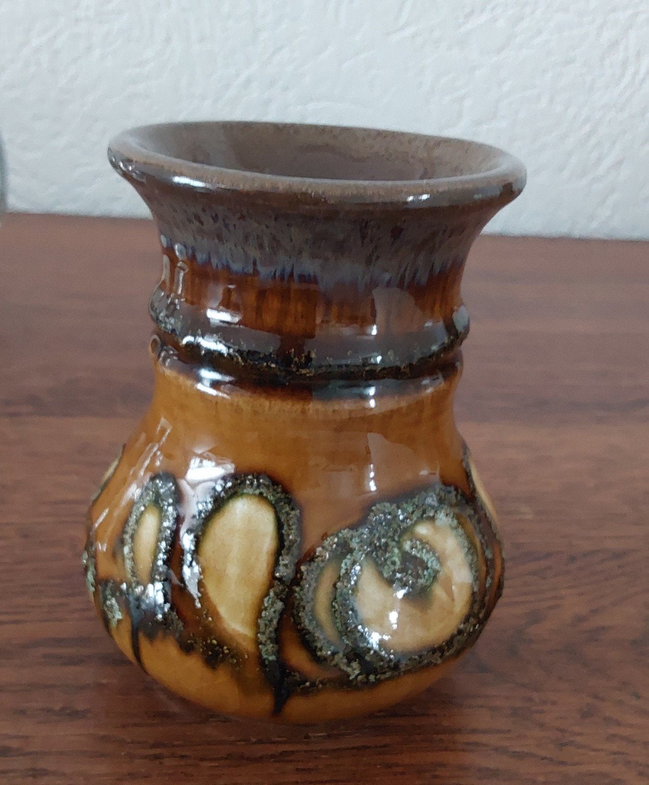 Vintage Strehla vaasje, GDR, Ophalen of Verzenden, Zo goed als nieuw, Overige kleuren, Glas