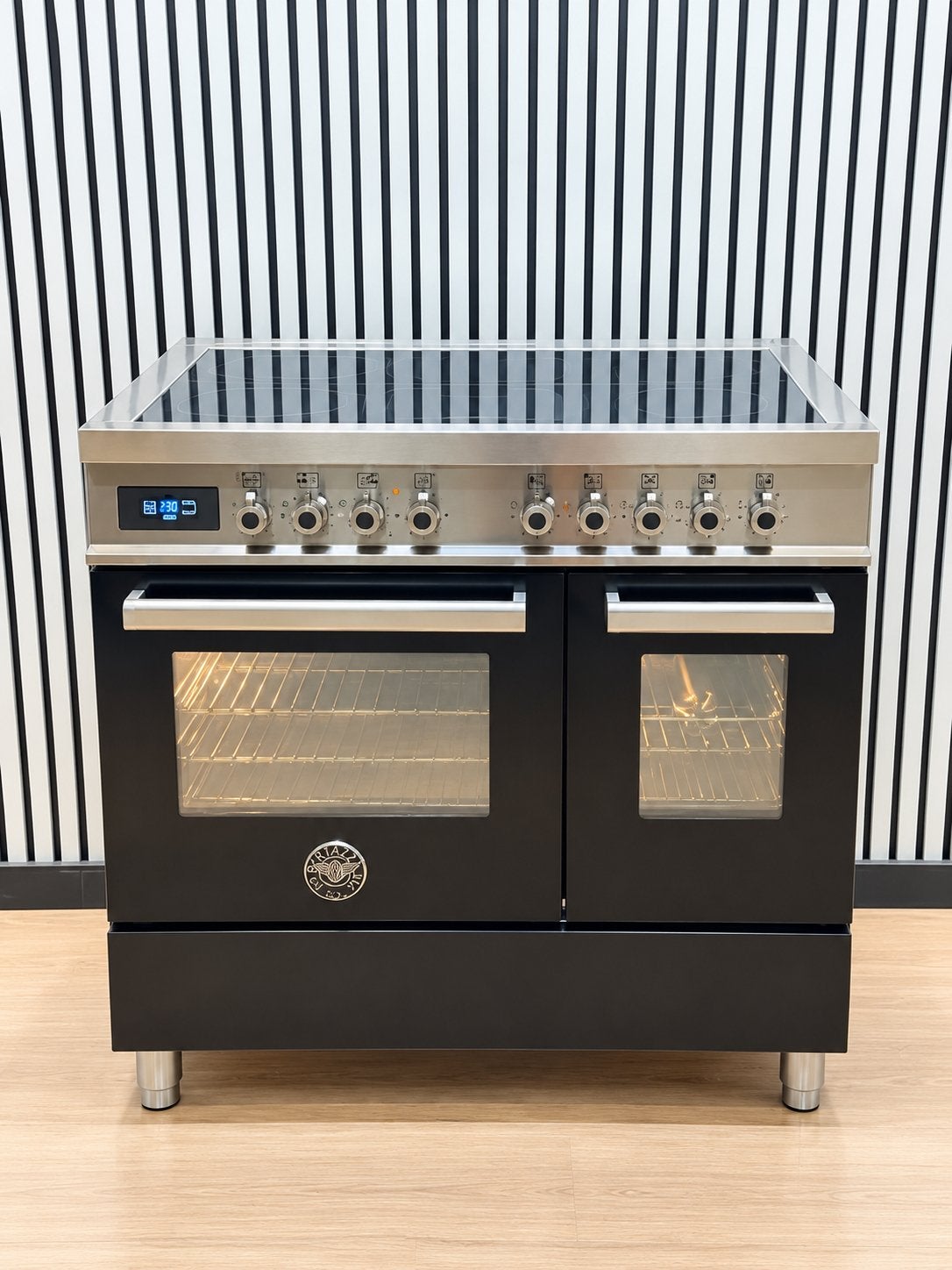 Luxe bertazonni Inductie Fornuis met dubbele oven 90 cm, Hete lucht, Fornello Esperta, Ophalen of Verzenden, 60 cm of meer