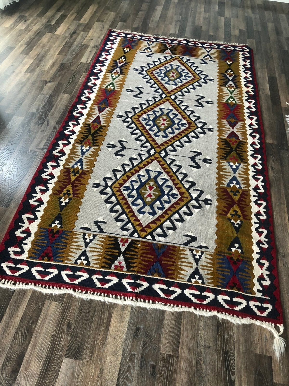 Wol kilim, handgemakte., 50 tot 150 cm, Ophalen of Verzenden, Zo goed als nieuw, 10 m² of meer