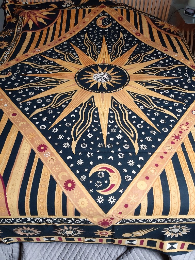 Plaid of wanddoek, Katoen, Zwart, Nieuw, Ophalen of Verzenden