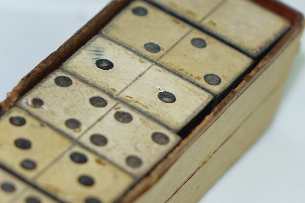 oud spel antiek dominospel, Verzenden, Gebruikt