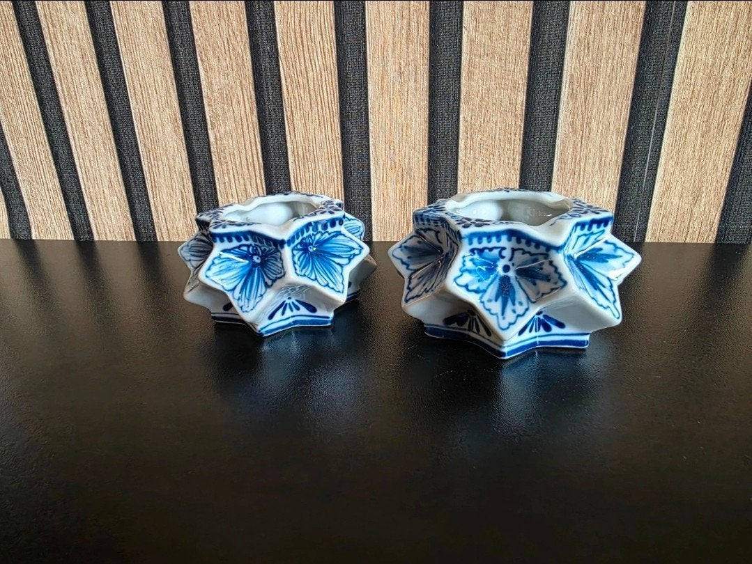 Setje van 2 Chinees of Delftse inktpot houders, Antiek en Kunst, Ophalen of Verzenden
