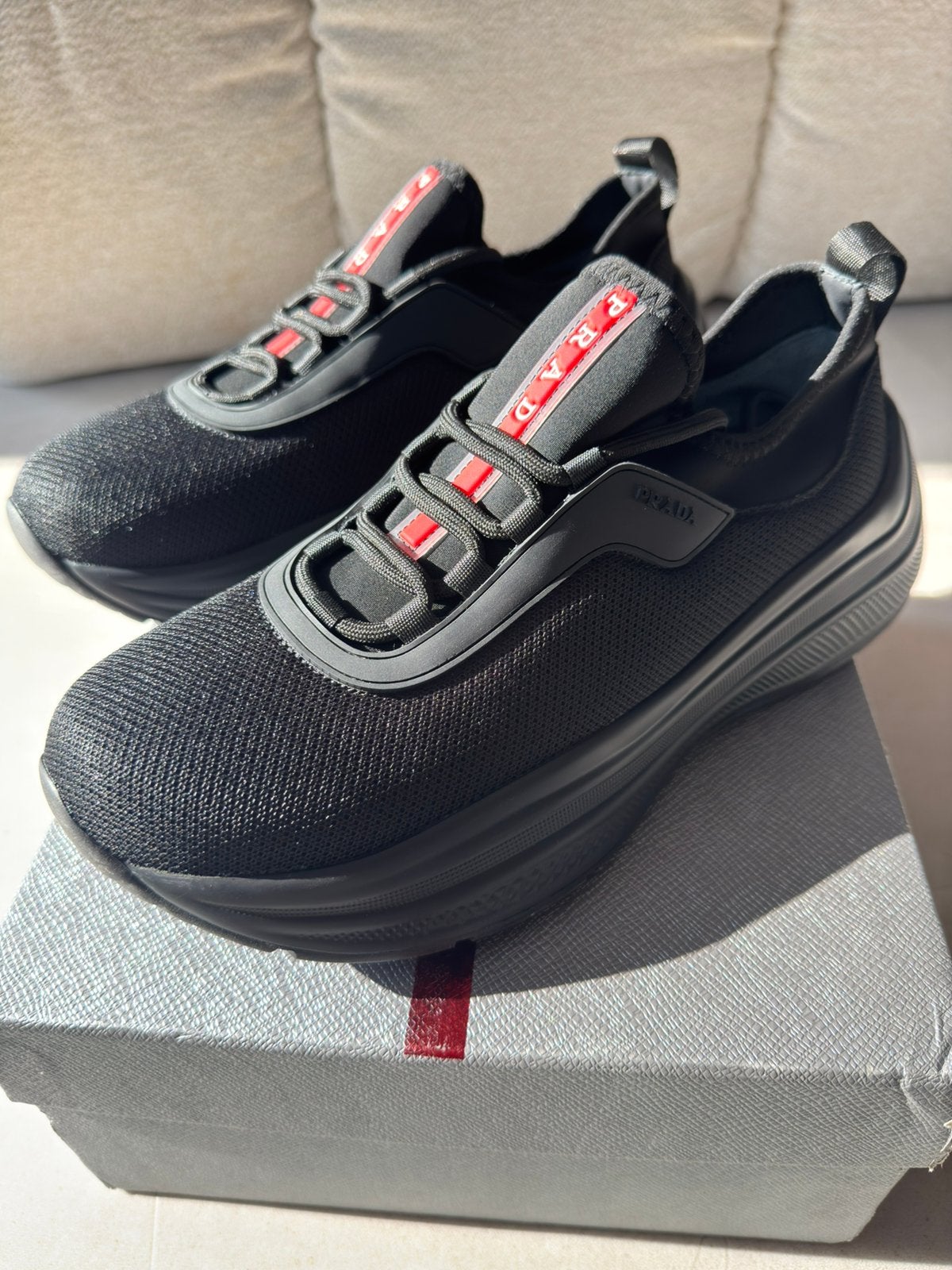 Prada Milano Sneakers 38 NIEUW, Zwart, Nieuw, Ophalen of Verzenden, Sneakers of Gympen