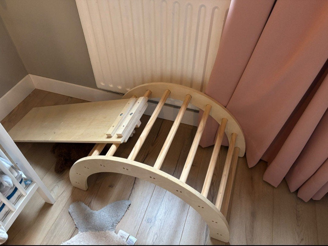 Houten klimboog voor klimpietjes met glijbaan sinterklaastip, Ophalen, Gebruikt, Glijbaan