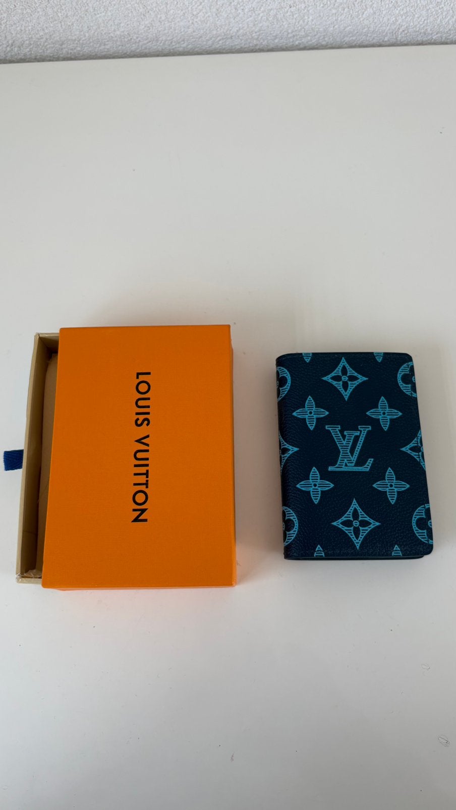 Pocket Organizer Cardholder Wallet Navy River Blue, Ophalen of Verzenden, Nieuw, Blauw, Leer