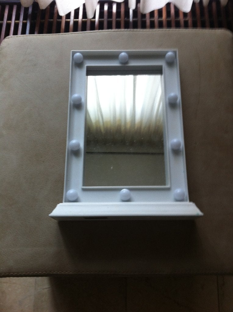 Meisjes spiegel met verlichting kunststof L34 Br 25 cm, Huis en Inrichting, Woonaccessoires | Spiegels, Ophalen of Verzenden, Rechthoekig