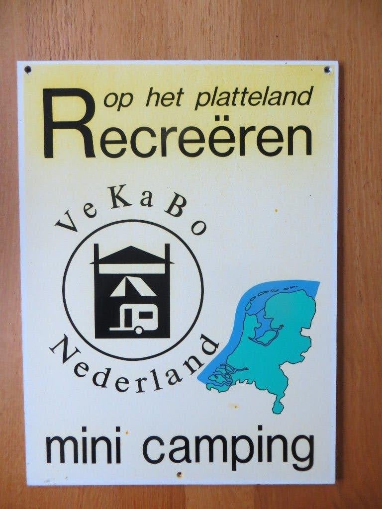 Reclamebord: mini camping, Ophalen of Verzenden, Gebruikt, Reclamebord