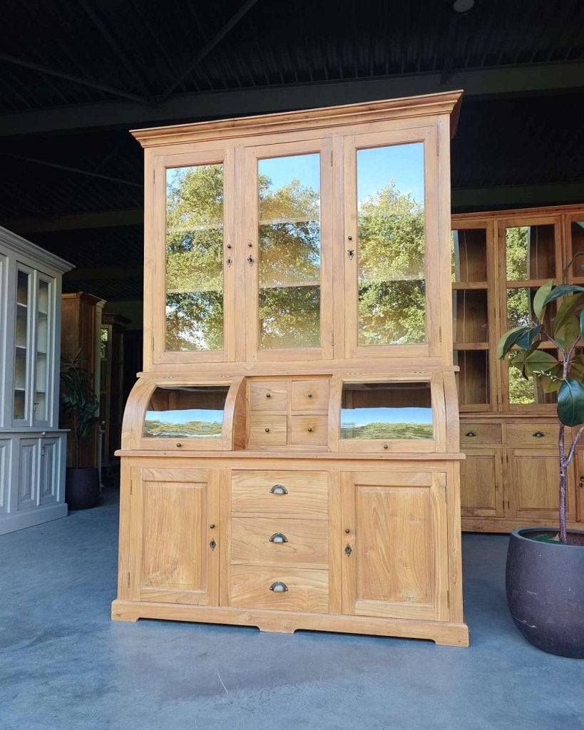 Teakhouten apothekerskast | Teak winkelkast #7699, Huis en Inrichting, 100 tot 150 cm, -, 200 cm of meer, -
