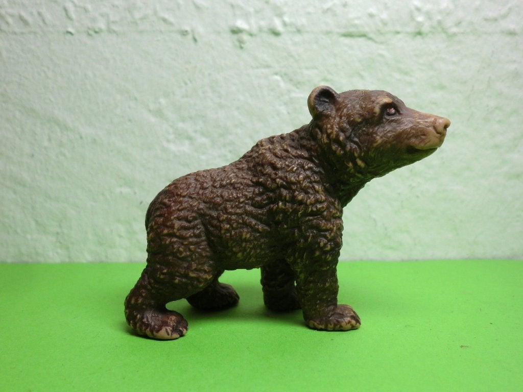 Schleich 14125 grizzly jong, dierfiguur (1995-03), Verzenden, Gebruikt, Wild dier, Beeldje of Figuurtje