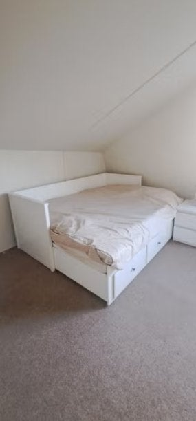IKEA HEMNES Bedbank met 3 lades, wit, Gebruikt, Wit, Tweepersoons, Ophalen of Verzenden