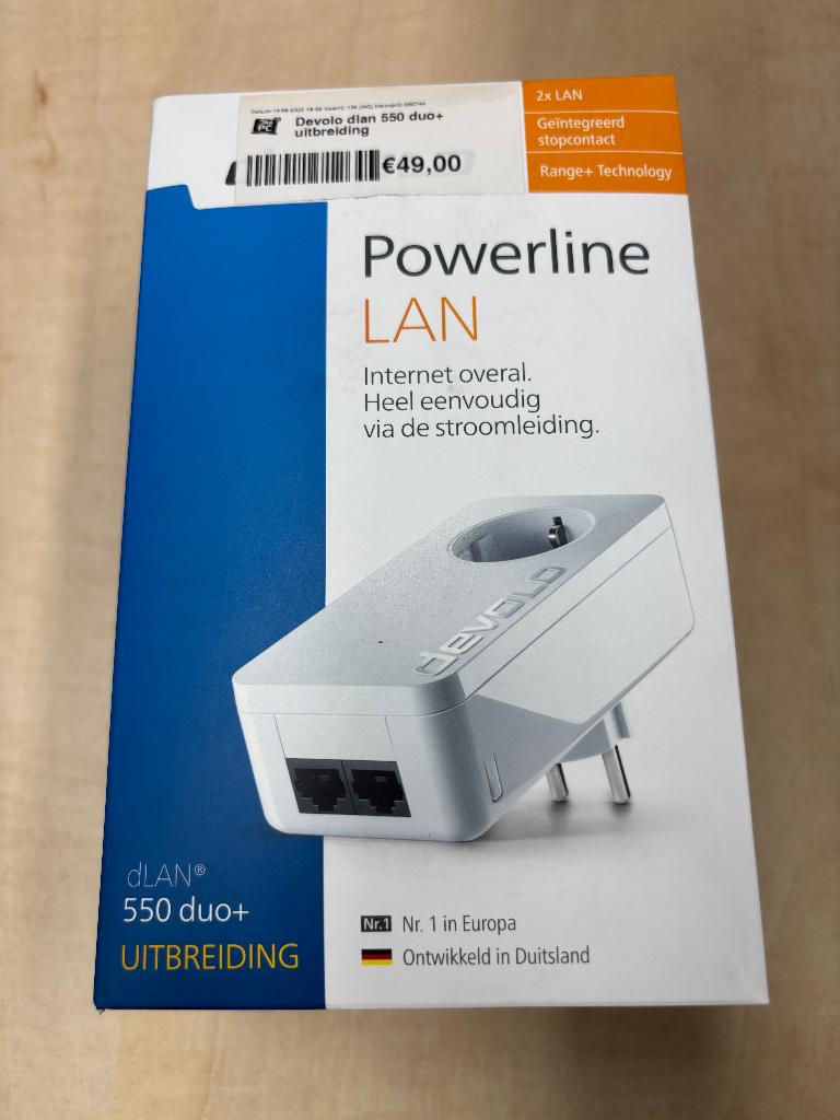 Nieuw Devolo 550 duo Lan powerline internet via het lichtnet, Computers en Software, Powerlines, Nieuw, Ophalen of Verzenden, Nvt