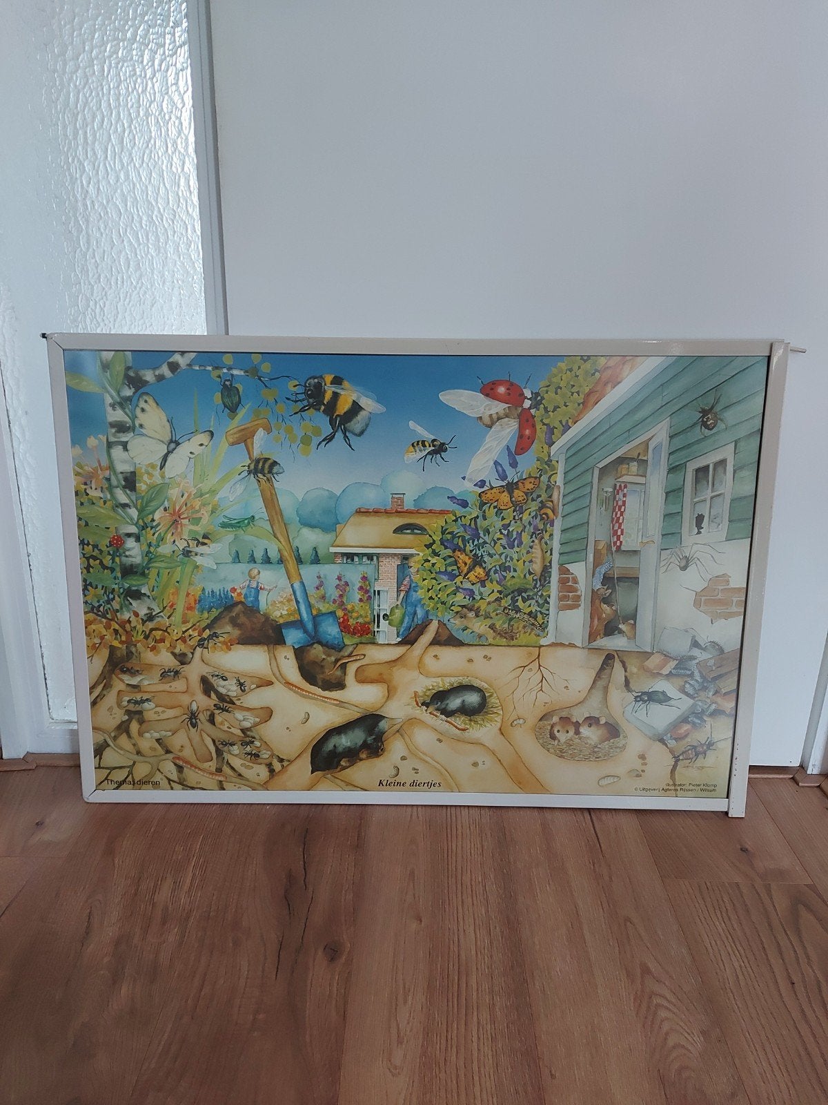 Vintage schoolplaat: Kleine diertjes & Metriek Stelsel, Antiek en Kunst, Antiek | Schoolplaten, Natuur en Biologie, Ophalen