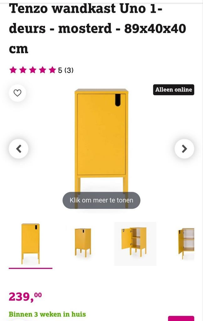 Geel kastje, Ophalen, Nieuw