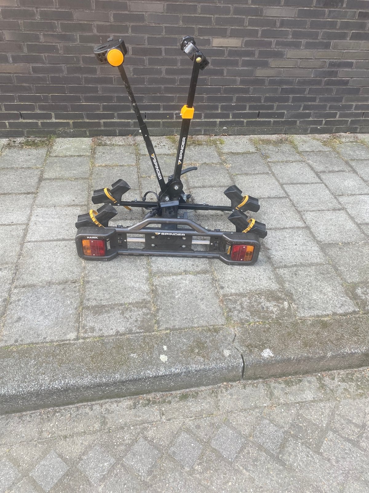 Spinder fietsendrager voor 2 fietsen., Ophalen, 2 fietsen, Gebruikt, Trekhaakdrager