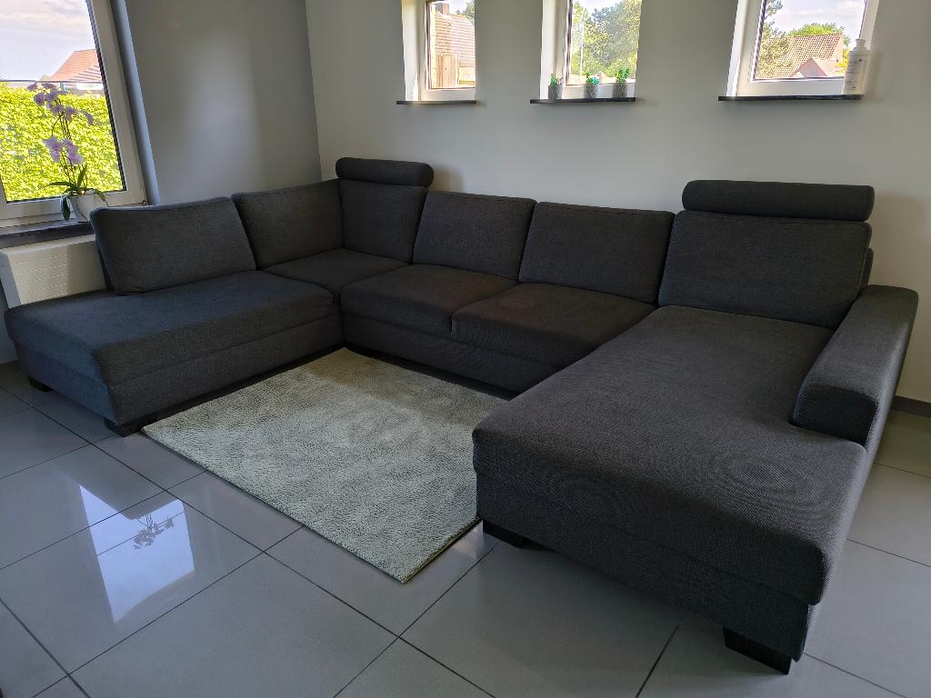Ikea SÖRVALLEN hoekbank, salon met chaise longue, grijs, Ophalen, Zo goed als nieuw, Stof