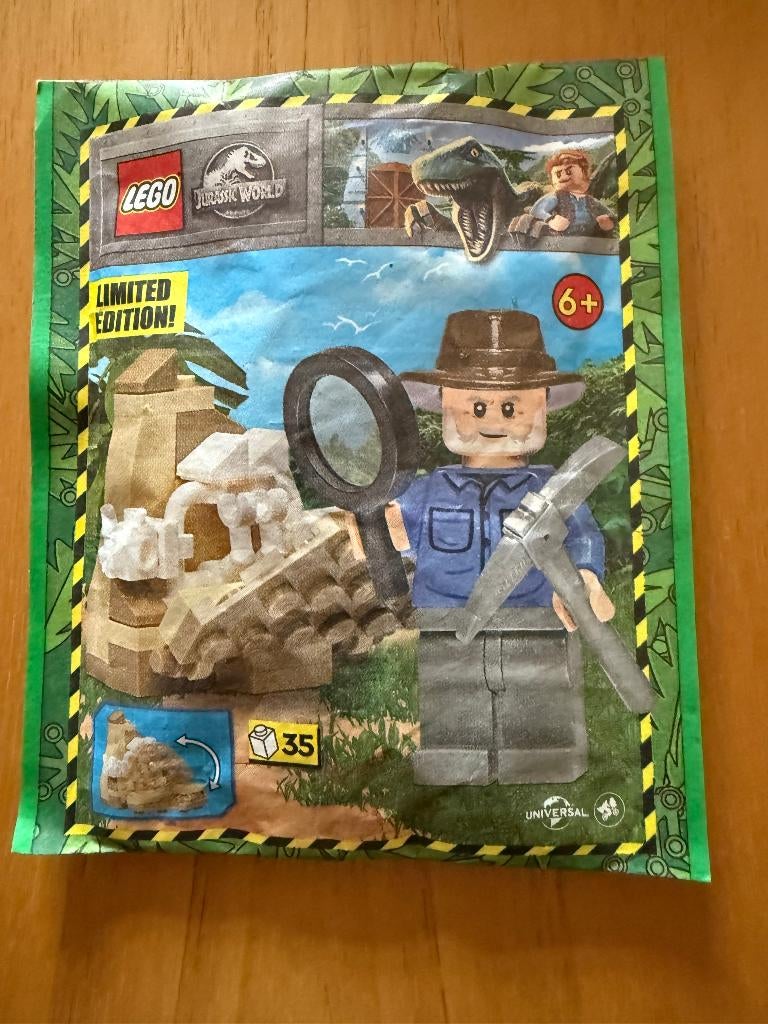 Lego 122334 Jurassic World Alan Grant & Dino skelet paperbag, Ophalen, Nieuw, Complete set, Lego