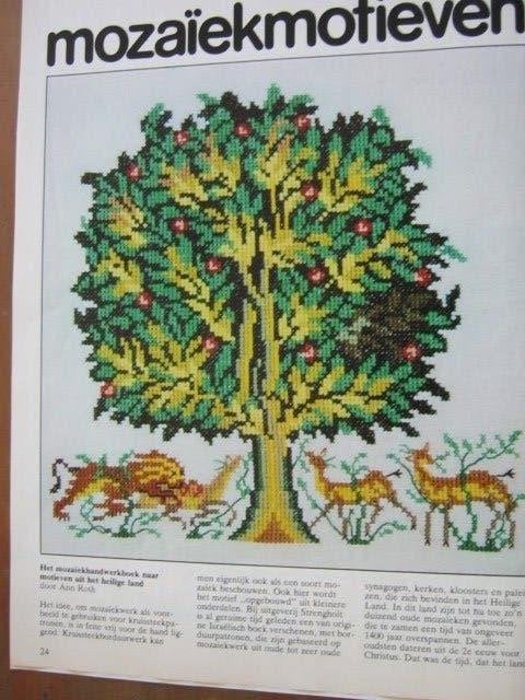 Borduurpatroon  Hertjes onder boom  nr 1979 do, Verzenden, Nieuw, Handborduren, Patroon