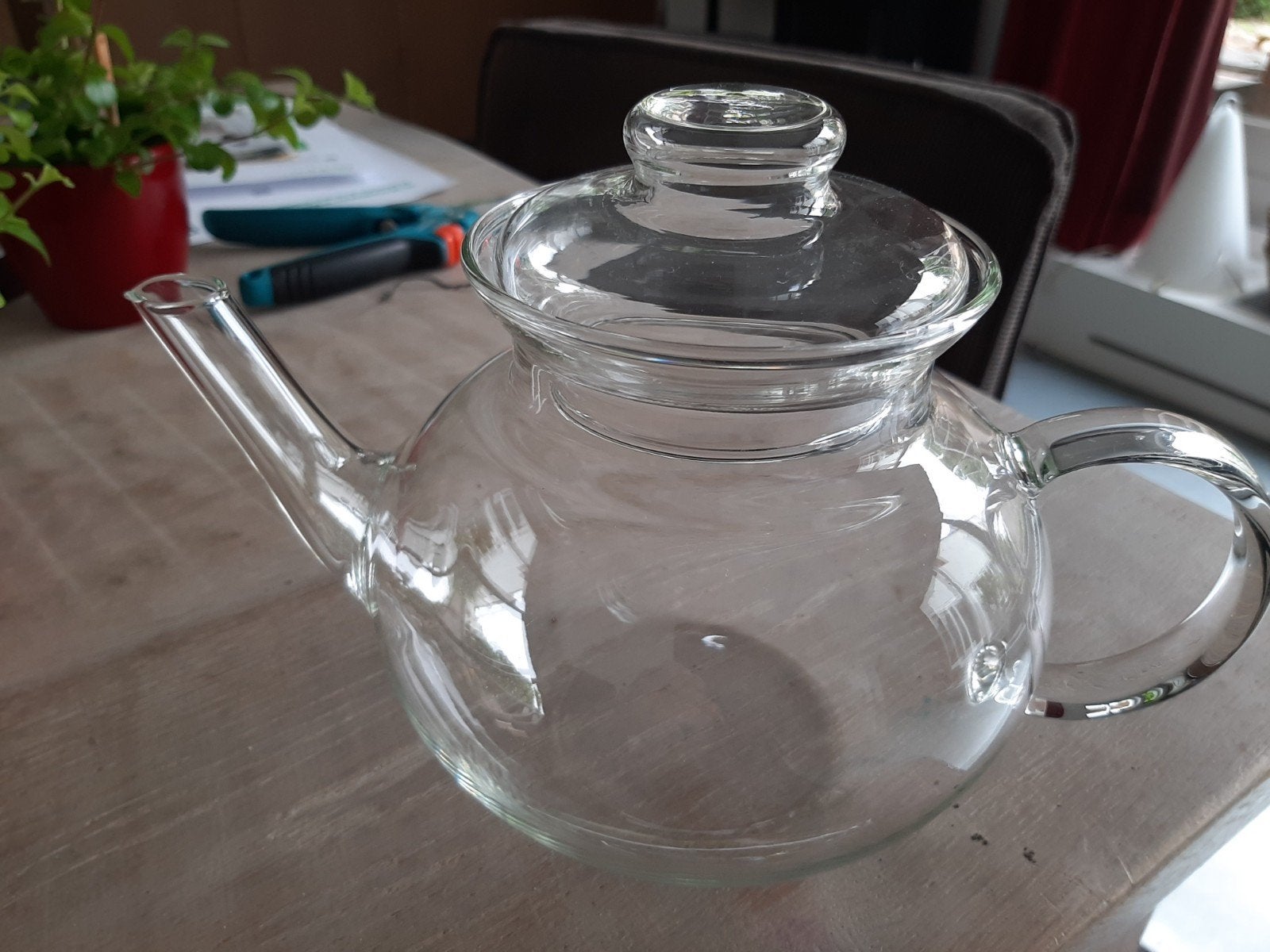 Theepot van glas, Huis en Inrichting, Woonaccessoires | Stolpen, Ophalen, Zo goed als nieuw