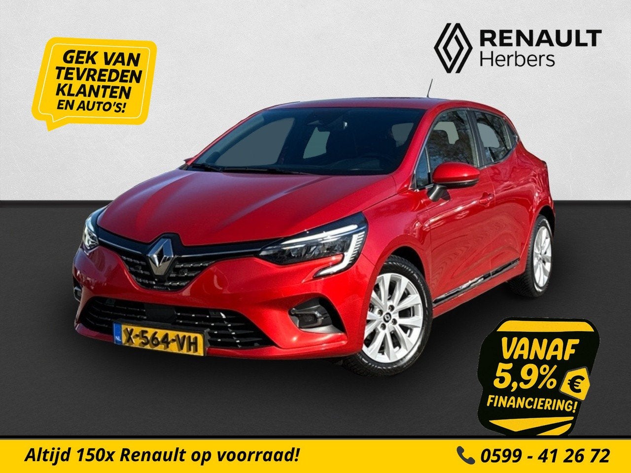 Renault Clio 1.0 TCe Intens CAMERA / NAVI / CLIMATE / PDC /, Voorwielaandrijving, Gebruikt, Euro 6, 49 €/maand