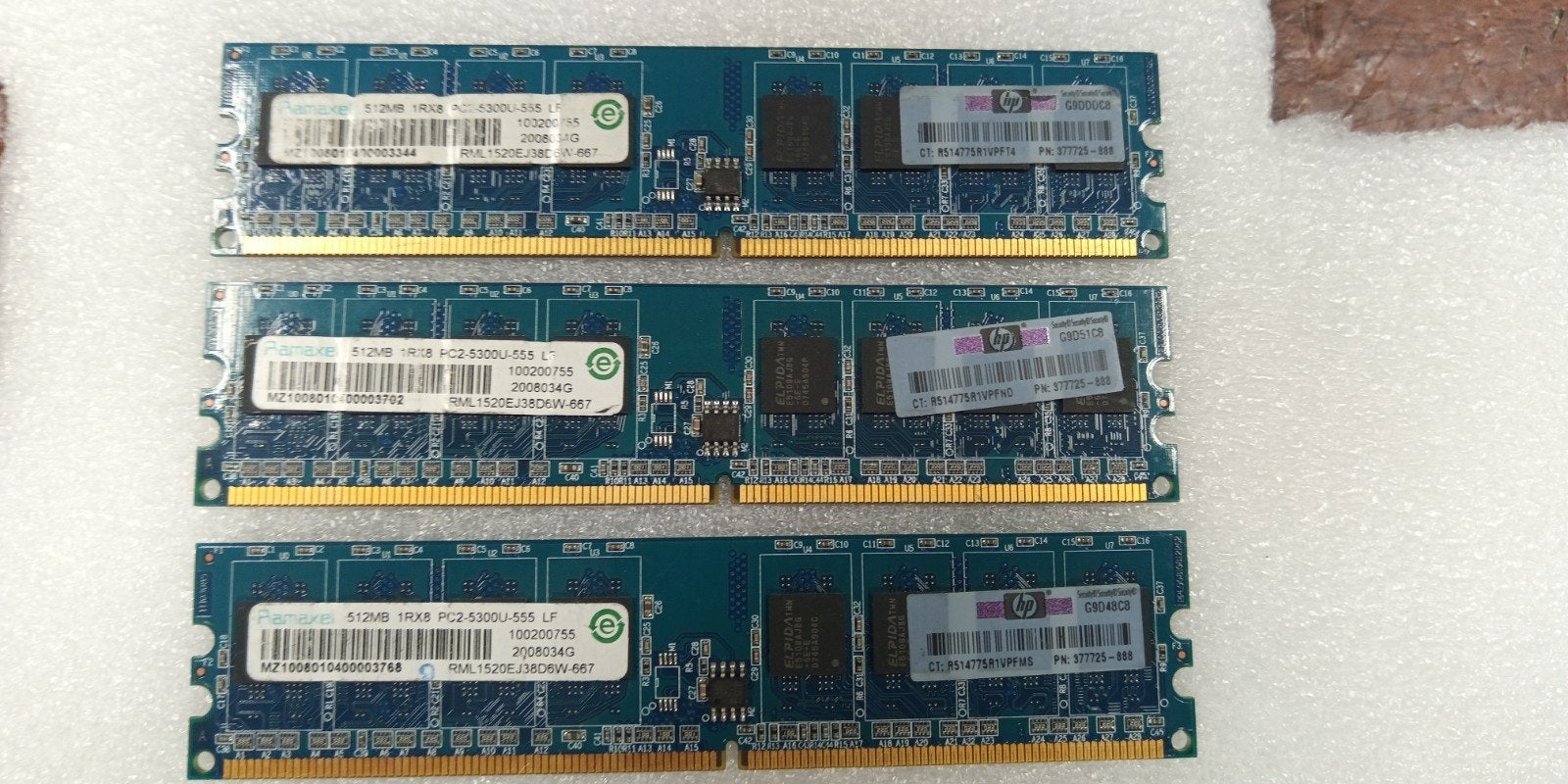 HP Ramaxel 512MB PC2-5300U DDR2 RAM Geheugen, Ophalen of Verzenden, DDR2, Desktop, Gebruikt