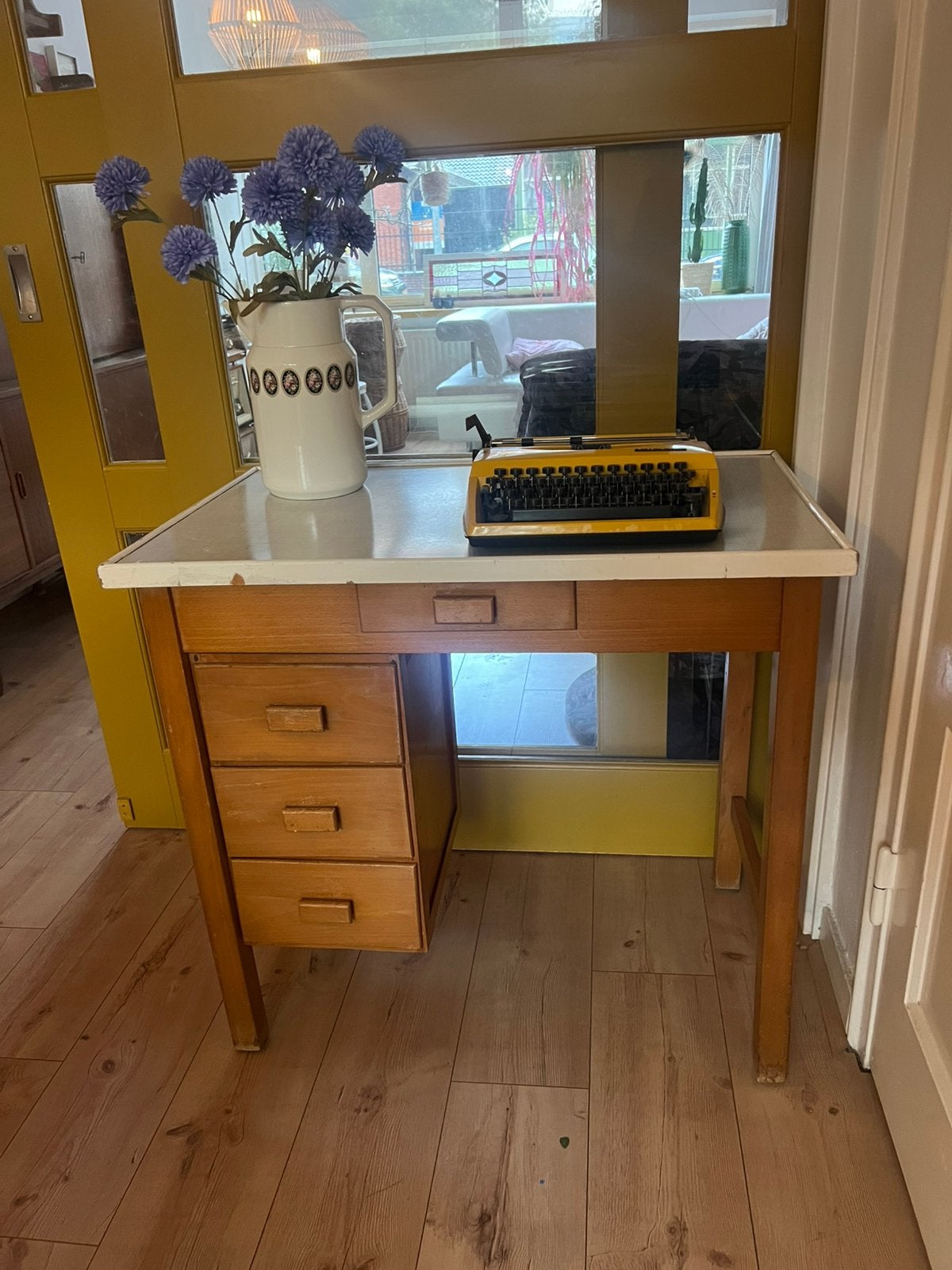 Vintage Piet Zwart bureau Bruynzeel kinderbureau, Ophalen, Gebruikt, Kinderbureau, 83 cm